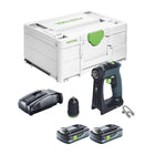 Festool CXS 18-Basic taladro atornillador a batería 18 V 40 Nm sin escobillas + 2 baterías 4,0 Ah + cargador rápido + systainer