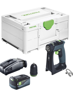 Festool CXS 18-Basic cordless drill driver 18 V 40 Nm brushless + 1x rechargeable battery 5.0 Ah + quick charger + systainer