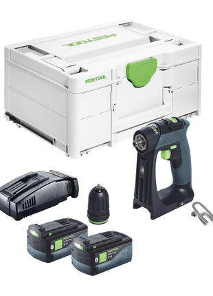 Festool CXS 18-Basic cordless drill driver 18 V 40 Nm brushless + 2x rechargeable battery 5.0 Ah + quick charger + systainer