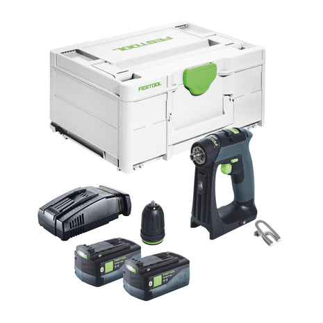 Festool CXS 18-Basic cordless drill driver 18 V 40 Nm brushless + 2x rechargeable battery 5.0 Ah + quick charger + systainer