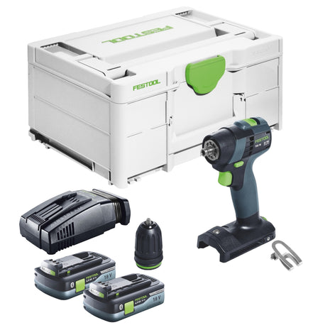 Trapano avvitatore a batteria Festool TXS 18-Basic 18 V 40 Nm brushless + 2x batteria ricaricabile 4,0 Ah + caricatore rapido + systainer