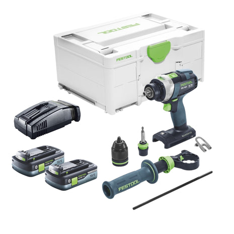 Festool TPC 18/4 I-Basic trapano a percussione a batteria 18 V 75 Nm + 2x batteria ricaricabile 4,0 Ah + caricatore rapido + systainer