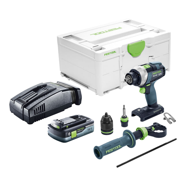 Festool TDC 18/4 I-Basic cordless drill driver 18 V 75 Nm brushless + 1x rechargeable battery 4.0 Ah + quick charger + systainer