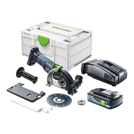 Festool DSC-AGC 18-125 FH EB-Basic akumulatorowy system tnący z wolnej ręki 18 V 125 mm bezszczotkowy + 1x akumulator 4,0 Ah + szybka ładowarka + systainer