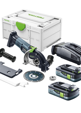 Festool DSC-AGC 18-125 FH EB-Basic sistema di taglio a mano libera a batteria 18 V 125 mm brushless + 2x batteria ricaricabile 4,0 Ah + caricatore rapido + systainer