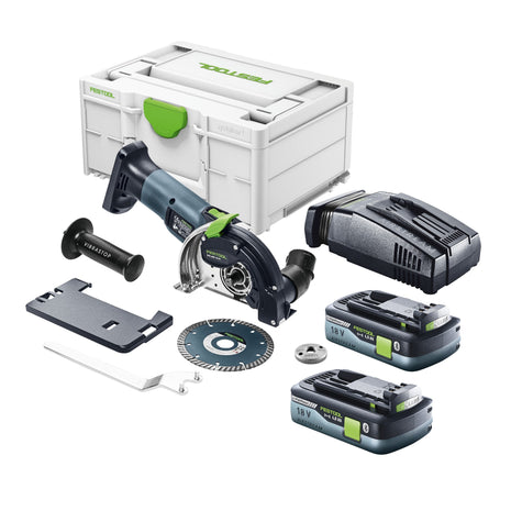 Festool DSC-AGC 18-125 FH EB-Basic cordless freehand cutting system 18 V 125 mm brushless + 2x rechargeable battery 4.0 Ah + quick charger + systainer