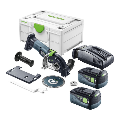 Festool DSC-AGC 18-125 FH EB-Basic akumulatorowy system tnący z wolnej ręki 18 V 125 mm bezszczotkowy + 2x akumulator 5,0 Ah + szybka ładowarka + systainer