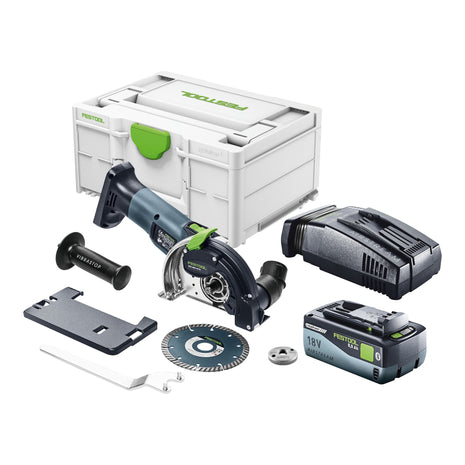 Festool DSC-AGC 18-125 FH EB-Basic sistema de separación de batería a mano alzada 18 V 125 mm sin escobillas + 1x batería 8,0 Ah + cargador rápido + systainer