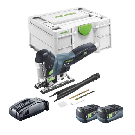 Festool CARVEX PSC 420 EB-Basic Scie sauteuse pendulaire sans fil 18 V 120 mm Brushless + 2x batterie 5,0 Ah + kit de charge rapide + Systainer