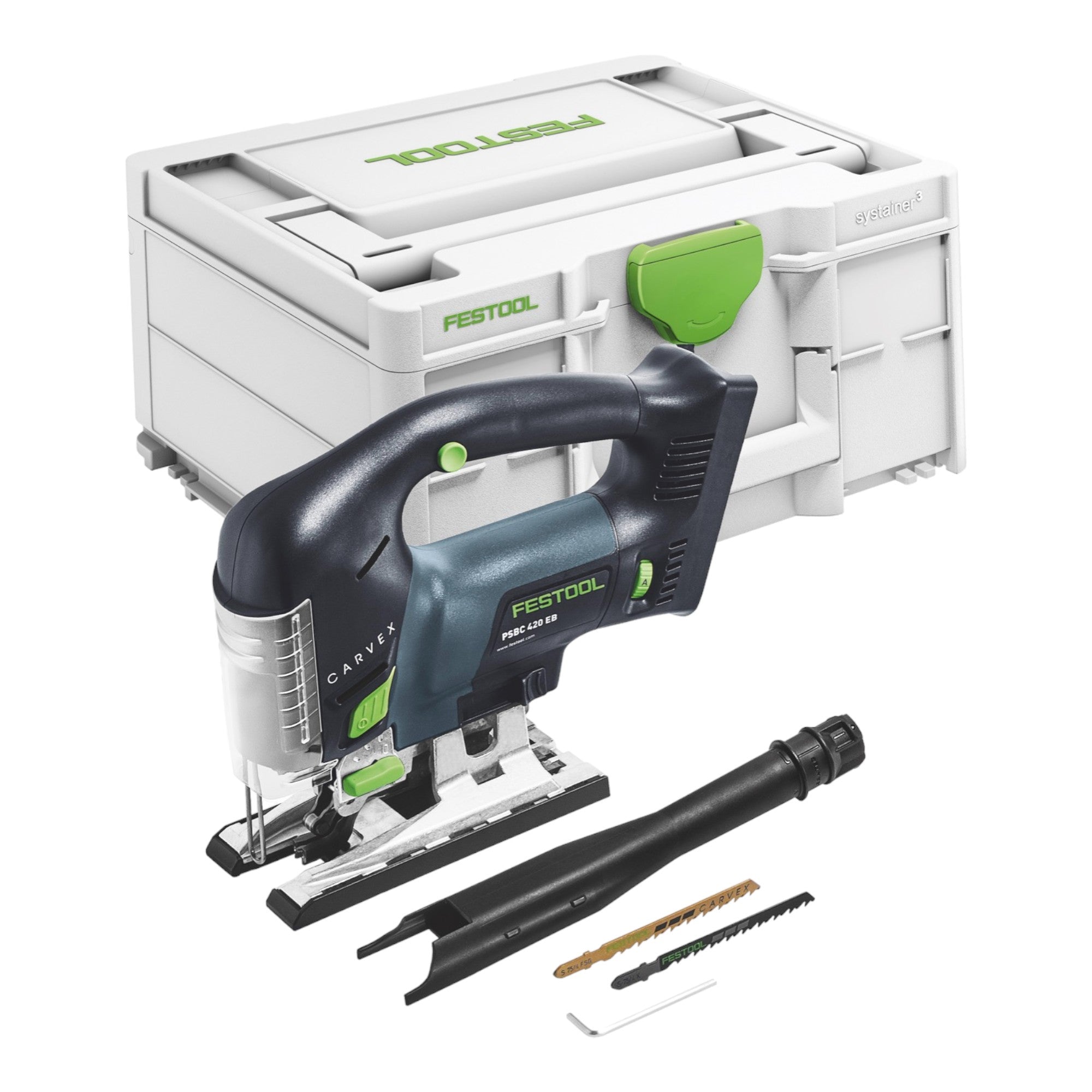 Festool CARVEX PSBC 420 EB Basic Akku Pendelstichsaege 18 V 120 mm Brushless 1x Akku 5 0 Ah Schnellladegeraet Systainer 1 - toolbrothers