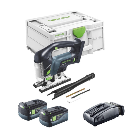 Festool CARVEX PSBC 420 EB-Basic cordless pendulum action jigsaw 18 V 120 mm brushless + 2x rechargeable battery 5.0 Ah + quick charger + systainer