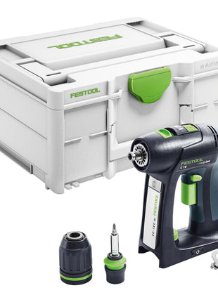 Festool C 18 Basic Akku Bohrschrauber 18 V 45 Nm Brushless + 1x Akku 4,0 Ah + Schnellladegerät + Systainer