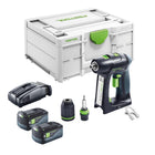 Festool C 18 Basic Perceuse-visseuse sans fil 18 V 45 Nm Brushless + 2x batterie 5,0 Ah + chargeur rapide + Systainer