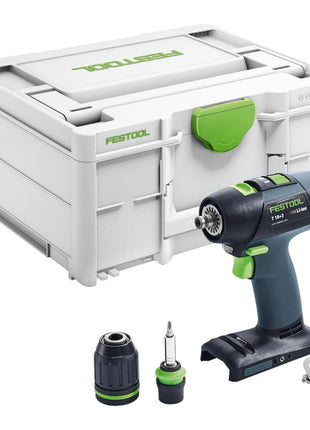 Festool T 18+3 Basic Perceuse-visseuse sans fil 18 V 50 Nm Brushless + 1x batterie 5,0 Ah + chargeur rapide + Systainer