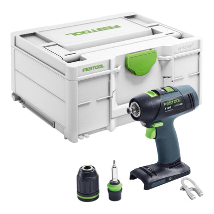 Festool T 18+3 Basic akumulatorowa wiertarko-wkrętarka 18 V 50 Nm bezszczotkowa + 1x akumulator 5,0 Ah + szybka ładowarka + systainer