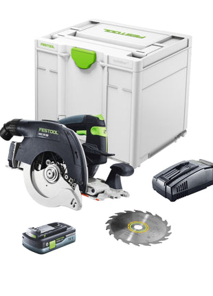 Sierra circular de mano Festool HKC 55 EB-Basic sin escobillas 18 V 160 mm + 1x batería 4,0 Ah + cargador rápido + systainer