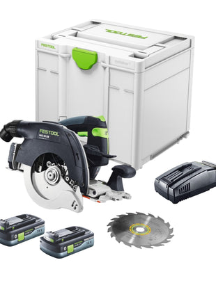 Festool HKC 55 EB-Basic Scie circulaire à main sans fil 18 V 160 mm Brushless + 2x batterie 4,0 Ah + chargeur rapide + Systainer