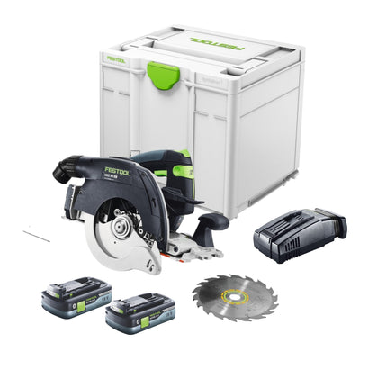 Festool HKC 55 EB-Basic cordless circular saw 18 V 160 mm brushless + 2x rechargeable battery 4.0 Ah + quick charger + systainer