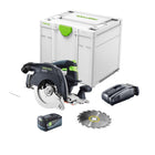 Festool HKC 55 EB-Basic Scie circulaire sans fil 18 V 160 mm Brushless + 1x batterie 5,0 Ah + chargeur rapide + Systainer