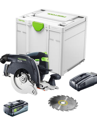 Festool HKC 55 EB-Basic Akku Handkreissäge 18 V 160 mm Brushless + 1x Akku 8,0 Ah + Schnellladegerät + Systainer