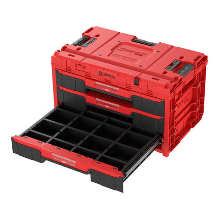 Qbrick System ONE Drawer 3 Toolbox 2.0 Red Ultra HD Toolbox 587 x 380 x 340 mm 27 L con tre cassetti