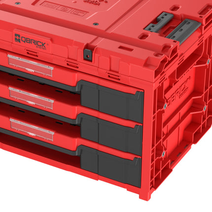 Qbrick System ONE Drawer 3 Toolbox 2.0 Red Ultra HD Toolbox 587 x 380 x 340 mm 27 L con tre cassetti