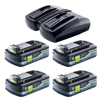 Festool SYMC 70 EB-Basic SYMMETRIC sega per modellare a batteria 36 V ( 2 x 18 V ) 216 mm + 4x batteria ricaricabile 4,0 Ah + doppio caricabatterie + Systainer