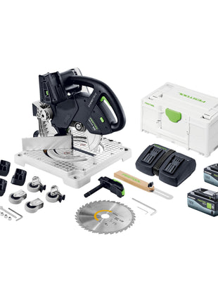 Festool SYMC 70 EB-Basic SYMMETRIC akumulatorowa pilarka do formowania 36 V ( 2 x 18 V ) 216 mm + 2x akumulator 8,0 Ah + podwójna ładowarka + Systainer