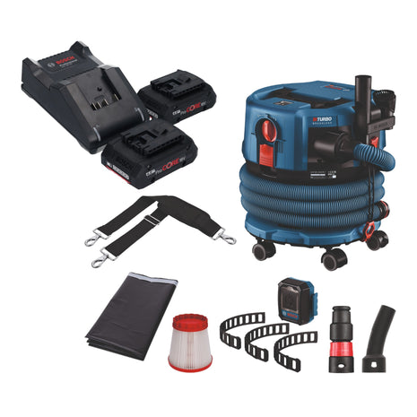 Bosch GAS 18V-12 MC Professional cordless hoover BITURBO Brushless + 2x ProCore battery 4.0 Ah + charger + accessories