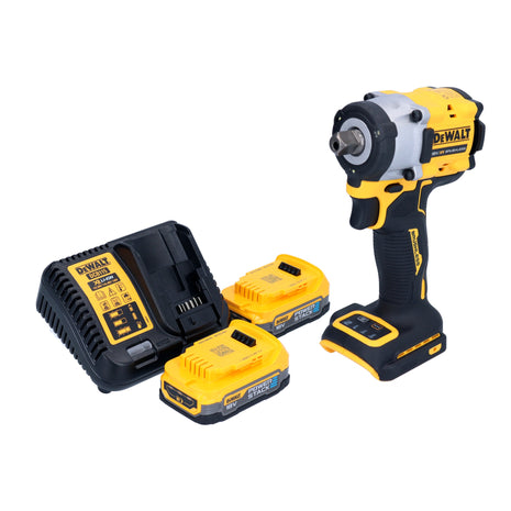 Avvitatore a impulsi a batteria DeWalt DCF 922 E2 18 V 406 Nm 1/2" brushless + 2x batteria Powerstack 1,7 Ah + caricabatterie