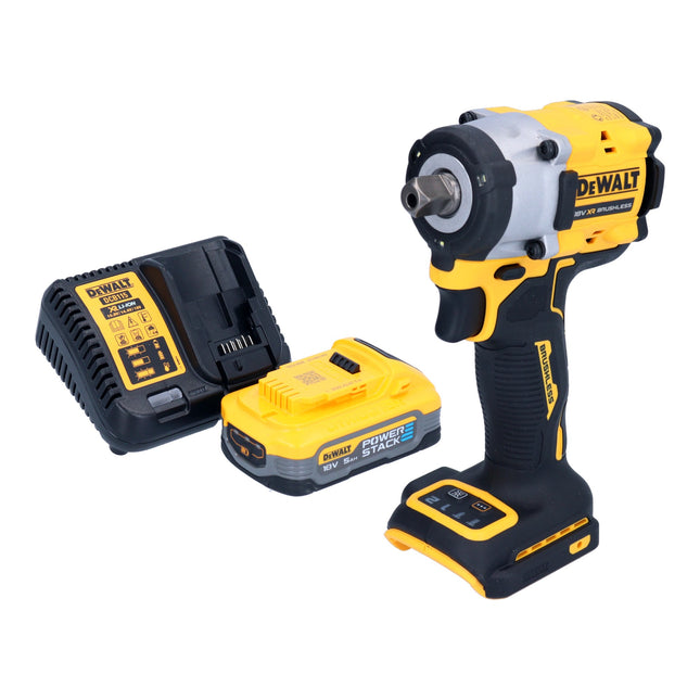 Llave de impacto sin cable DeWalt DCF 922 H1 18 V 406 Nm 1/2" sin escobillas + 1x batería Powerstack 5,0 Ah + cargador