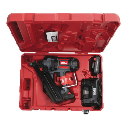 SENCO F-35 XP Fusion chiodatrice a batteria 18 V 50-90 mm ( 10G2001N ) + 2x batteria ricaricabile 3,0 Ah + caricatore + custodia