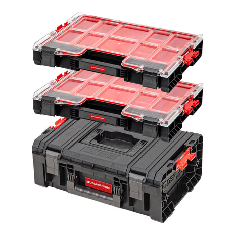 Toolbrothers RHINO Werkzeugkasten Set RHINO L Werkzeugkoffer ECO Basic 450 x 332 x 171 mm 12 l IP54 + 2x RHINO L Organizer ECO Höhe L Boxen 452 x 358 x 79 mm 6 l IP54