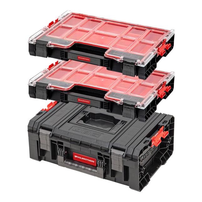 Set di cassette portautensili RHINO 1 cassetta portautensili RHINO L ECO Basic + 2x Organizer RHINO L altezza cassette L ECO IP54