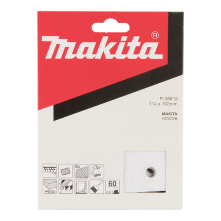 Papel de lija Makita K 60 114 x 102 mm 10 piezas ( P-35813 ) para lacas y pinturas