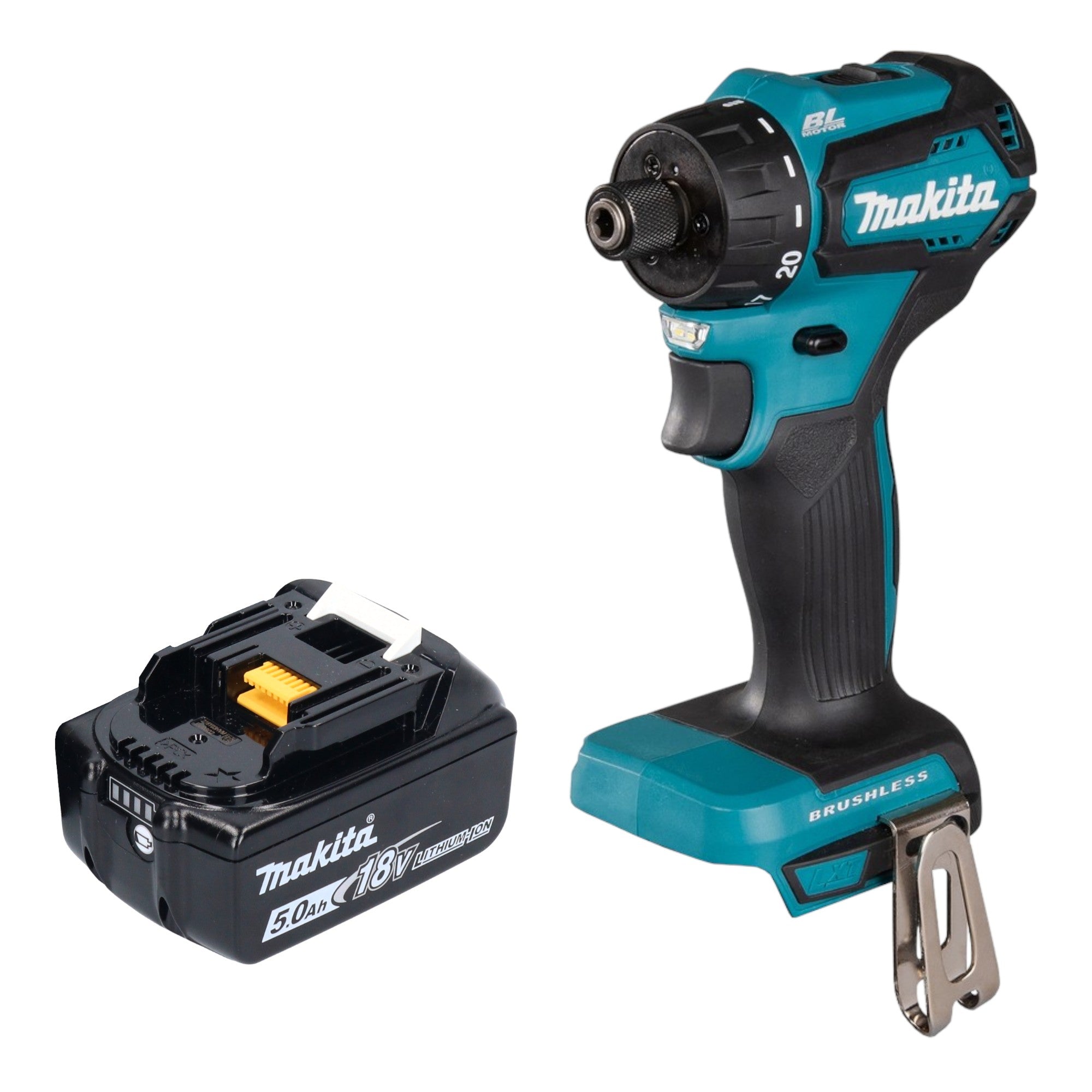 Makita DDF 083 T1 Akku Bohrschrauber 18 V 40 Nm 1 4 Brushless 1x Akku 5 0 Ah ohne Ladegeraet 0 - toolbrothers