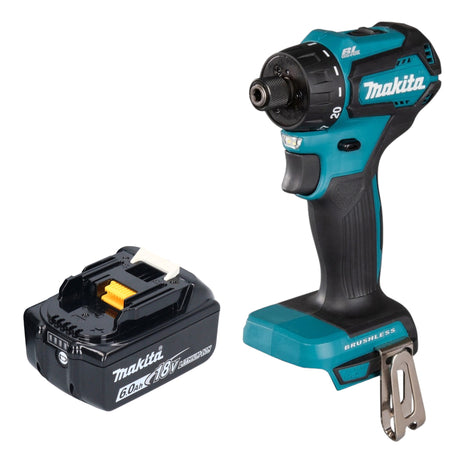 Makita DDF 083 G1 taladro atornillador inalámbrico 18 V 40 Nm 1/4'' sin escobillas + 1x batería 6,0 Ah - sin cargador