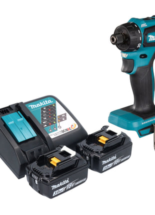 Makita DDF 083 RF cordless drill 18 V 40 Nm 1/4'' brushless + 2x rechargeable battery 3.0 Ah + charger