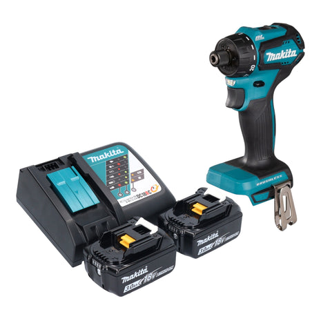 Makita DDF 083 RF akumulatorowa wiertarko-wkrętarka 18 V 40 Nm 1/4'' bezszczotkowa + 2x akumulator 3,0 Ah + ładowarka