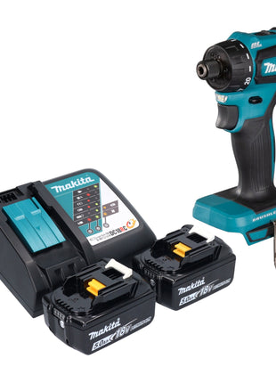 Makita DDF 083 RT taladro atornillador inalámbrico 18 V 40 Nm 1/4'' sin escobillas + 2x baterías 5,0 Ah + cargador