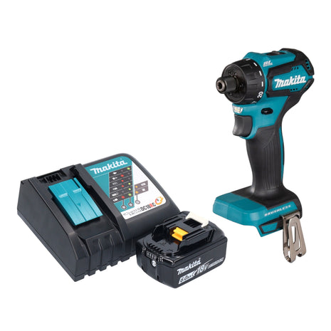 Makita DDF 083 RG1 akumulatorowa wiertarko-wkrętarka 18 V 40 Nm 1/4'' bezszczotkowa + 1x akumulator 6,0 Ah + ładowarka