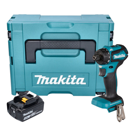 Makita DDF 083 T1J Perceuse-visseuse sans fil 18 V 40 Nm 1/4'' Brushless + 1x batterie 5,0 Ah + Makpac - sans chargeur