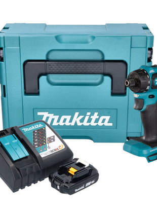 Makita DDF 083 RA1J Akumulatorowa wiertarko-wkrętarka 18 V 40 Nm 1/4'' bezszczotkowa + 1x akumulator 2,0 Ah + ładowarka + Makpac