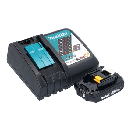 Makita DDF 083 RA1J Taladro atornillador a batería 18 V 40 Nm 1/4'' sin escobillas + 1x batería recargable 2,0 Ah + cargador + Makpac