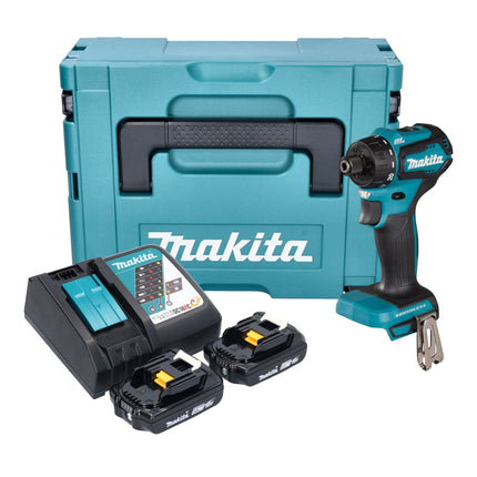 Taladro sin cable Makita DDF 083 RAJ 18 V 40 Nm 1/4'' sin escobillas + 2x batería recargable 2,0 Ah + cargador + Makpac