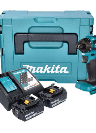 Makita DDF 083 RFJ akumulatorowa wiertarko-wkrętarka 18 V 40 Nm 1/4'' bezszczotkowa + 2x akumulator 3,0 Ah + ładowarka + Makpac