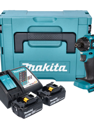 Makita DDF 083 RMJ cordless drill driver 18 V 40 Nm 1/4'' brushless + 2x rechargeable battery 4.0 Ah + charger + Makpac