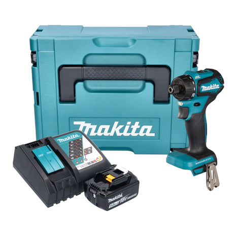 Makita DDF 083 RT1J Trapano avvitatore a batteria 18 V 40 Nm 1/4'' brushless + 1x batteria ricaricabile 5,0 Ah + caricabatterie + Makpac