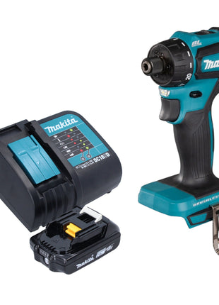 Makita DDF 083 SA1 akumulatorowa wiertarko-wkrętarka 18 V 40 Nm 1/4'' bezszczotkowa + 1x akumulator 2,0 Ah + ładowarka