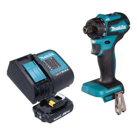 Makita DDF 083 SA1 akumulatorowa wiertarko-wkrętarka 18 V 40 Nm 1/4'' bezszczotkowa + 1x akumulator 2,0 Ah + ładowarka